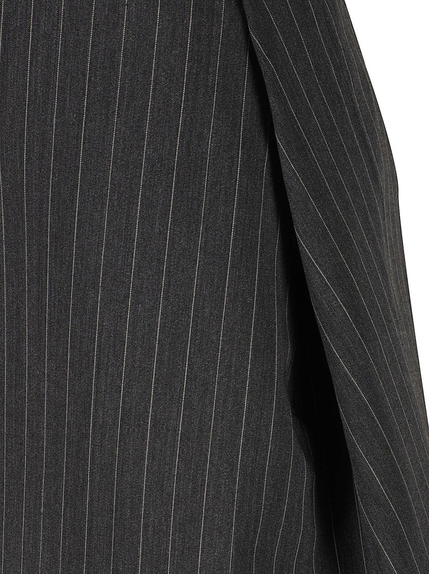 Iro Structured Strapless Mini Skirt With Vertical Pinstripes