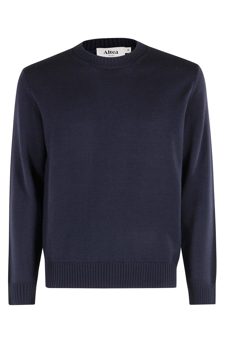 Altea Blue Wool Crewneck Sweater