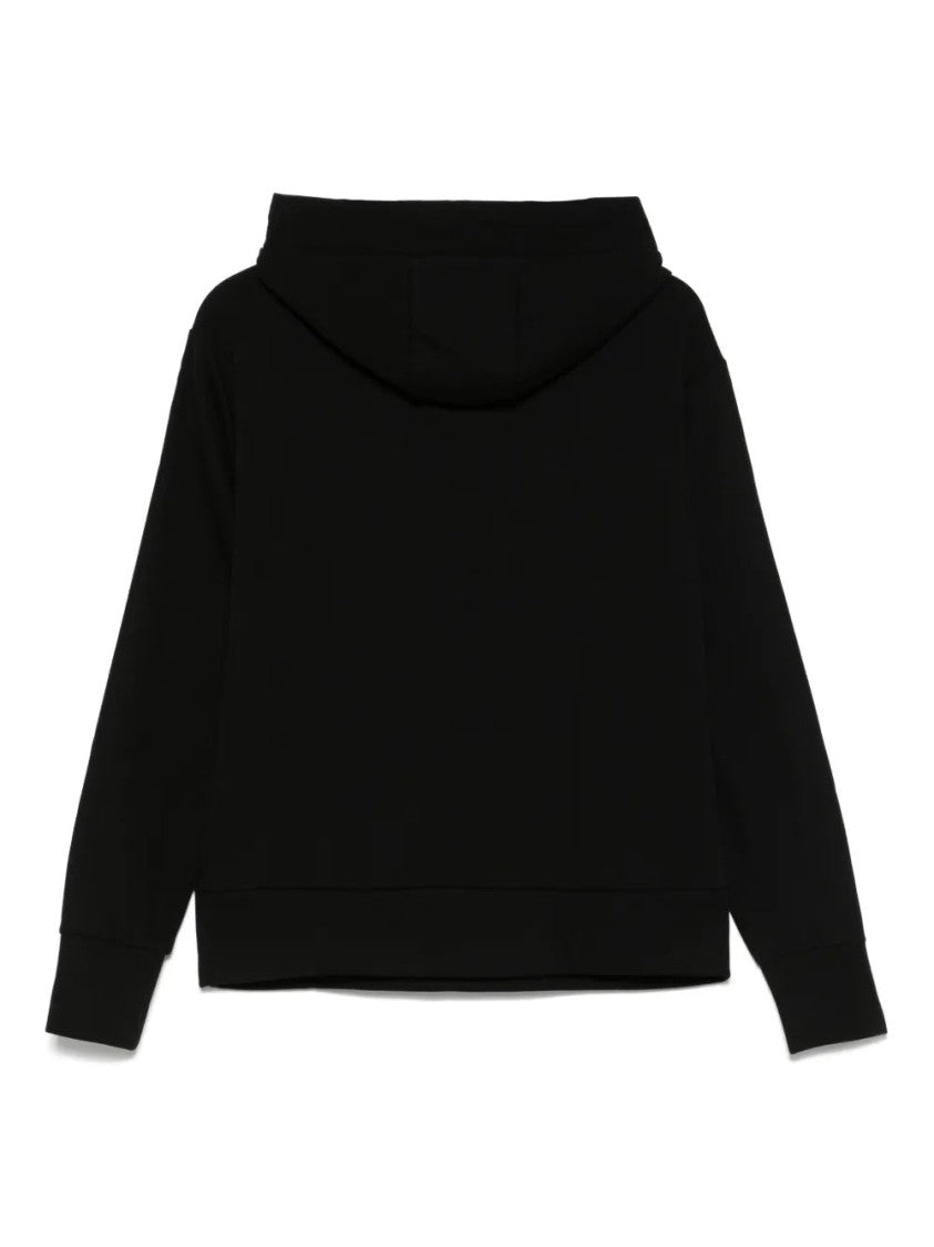 Ea7 Emporio Armani Logo-Detail Black Tracksuit Set With Drawstring Hood