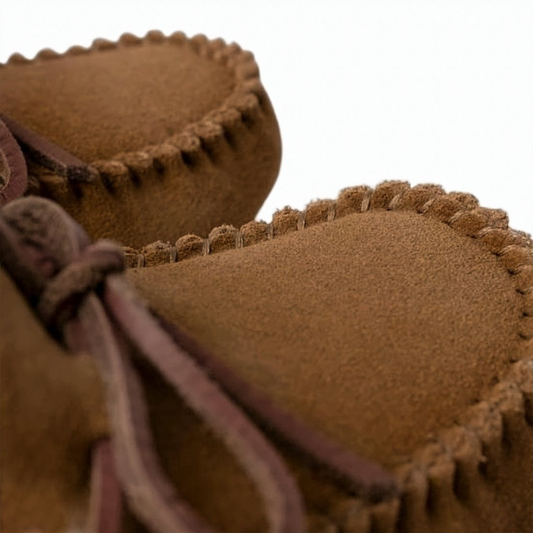 Ugg Moccasin-Style Suede Loafers With Whipstitching And Plush Lining
