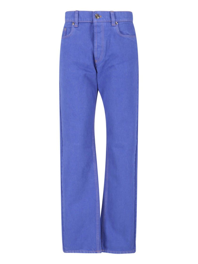 Versace Blue Straight-Leg Medusa Denim Jeans