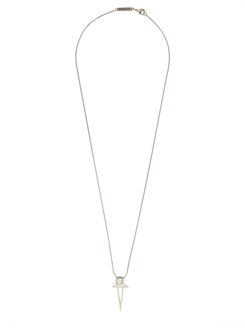 Rick Owens Pentagram Charm Geometric Pendant Brass Necklace