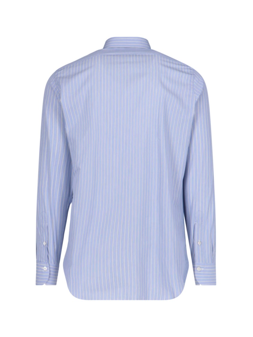 Finamore Milano' Striped Shirt – Light Blue