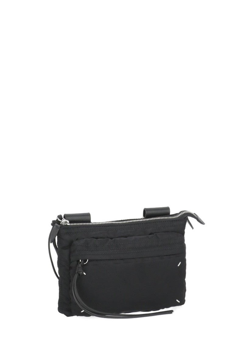 Maison Margiela Smooth Black Shoulder Bag With Adjustable Strap