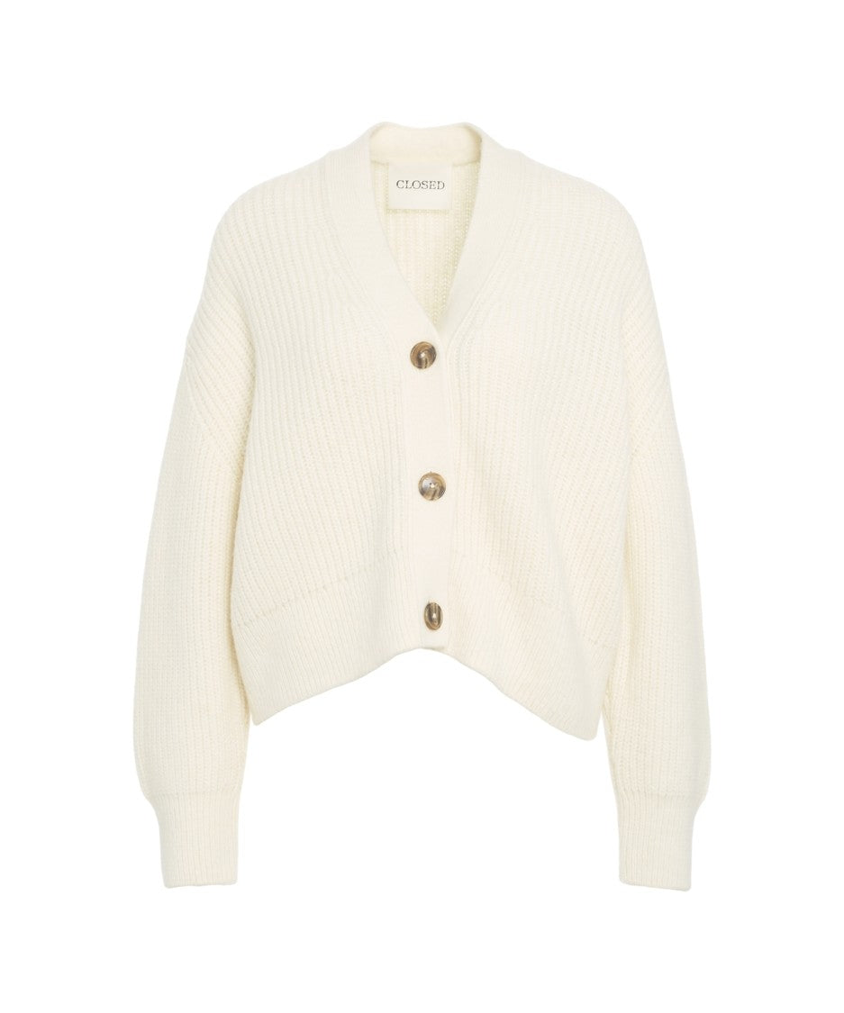 Closed Chunky Knit Cardigan With Classic V-Neck And Button Closure