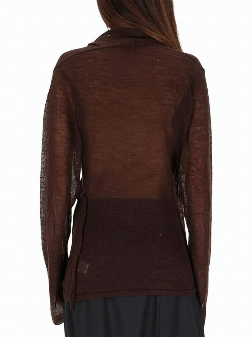 Paloma Wool Lightweight Brown Wrap Cardigan With Side Ties