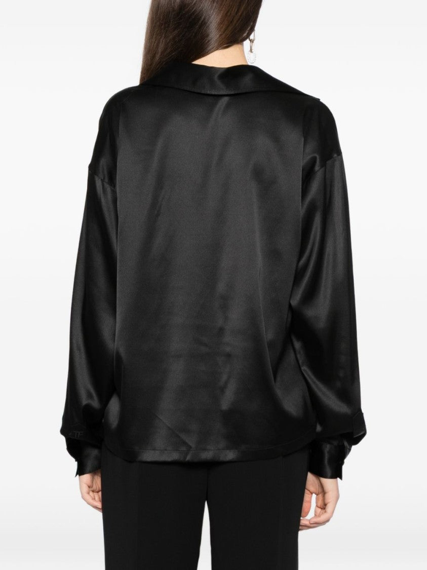 Tom Ford Plunging V-Neck Silk-Elastane Blend Shirt