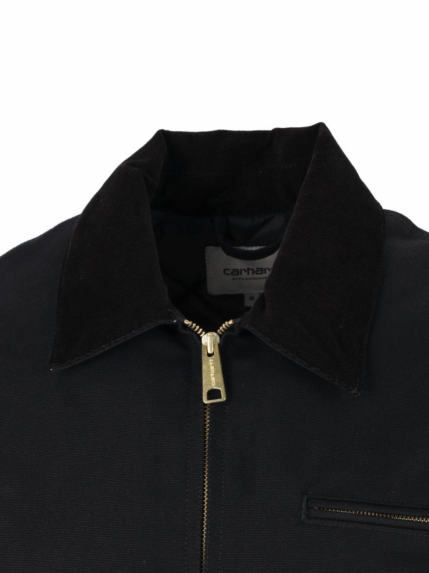 Carhartt Wip Black Og Detroit Velvet-Collar Cotton Jacket