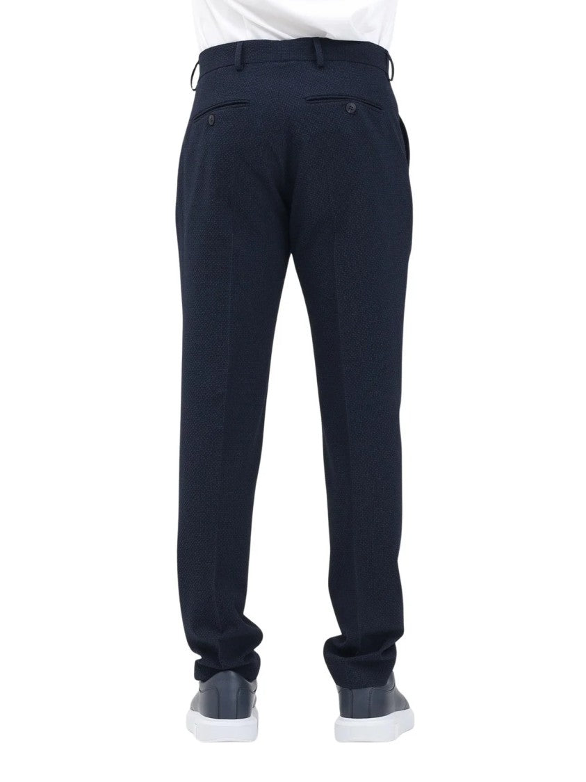 Selected Tailored Multicolor Trousers With Straight Leg And Textured Finish