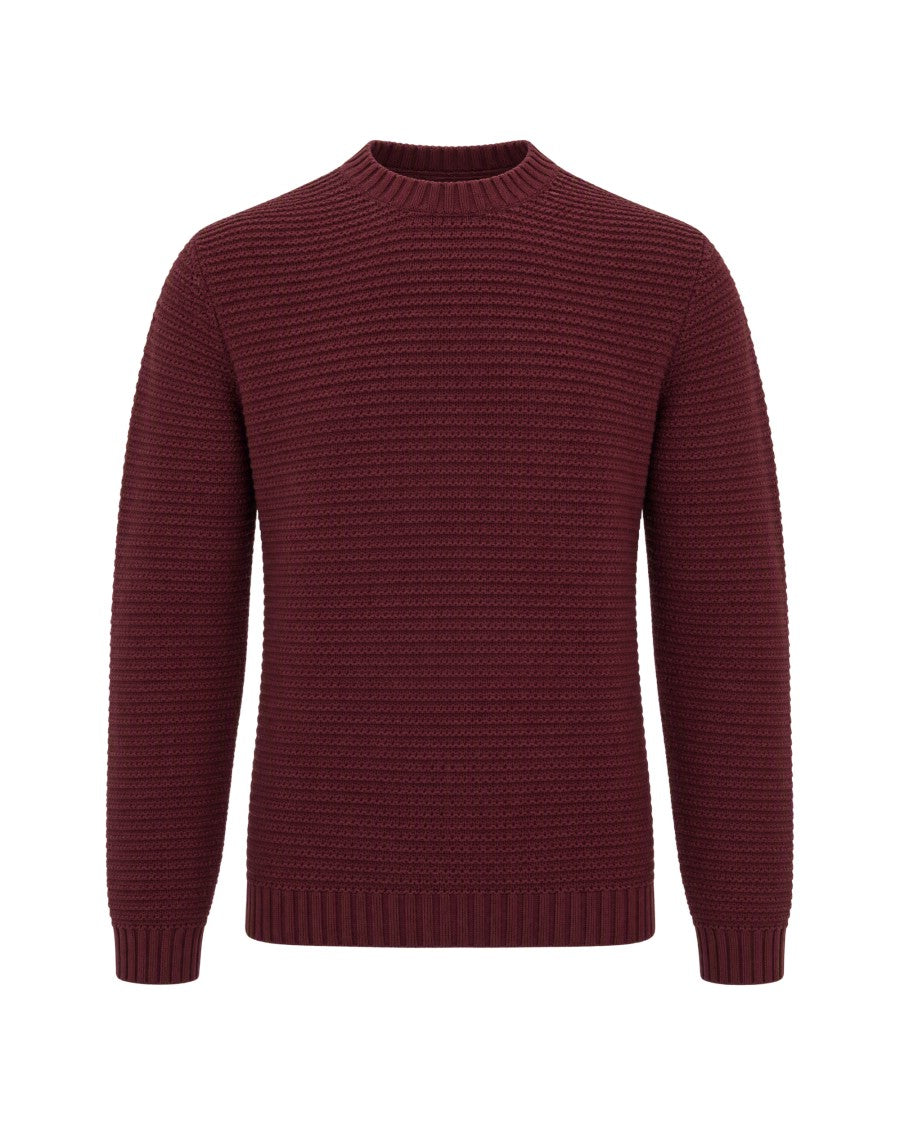 Arte Antwerp Bordeaux Ribbed Knit Logo Sweater