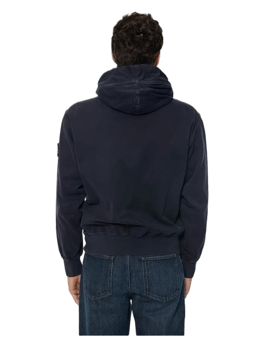 Stone Island Black Soft Cotton Hoodie