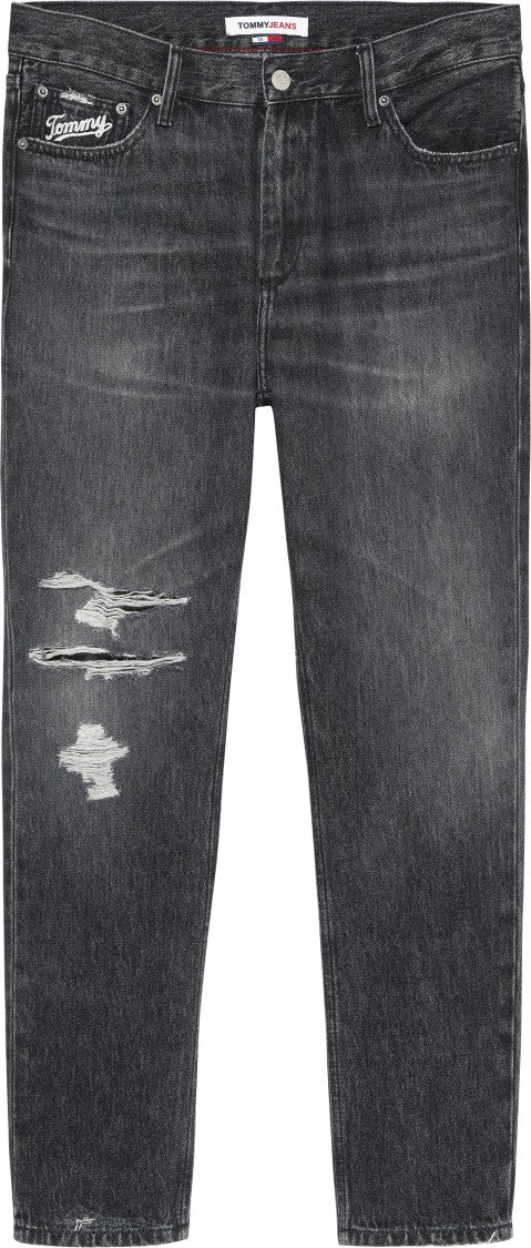 Tommy Jeans Black Ripped Cotton Blend Denim Jeans