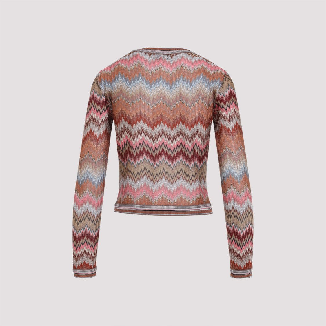 Missoni Buttoned Pink And Rust Viscose Cardigan