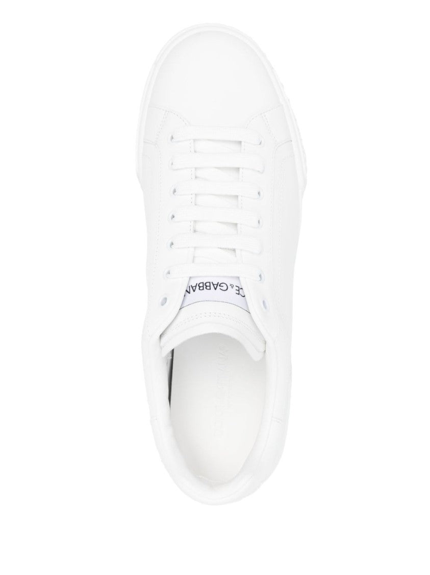 Dolce & Gabbana White Minimalist Leather Sneakers