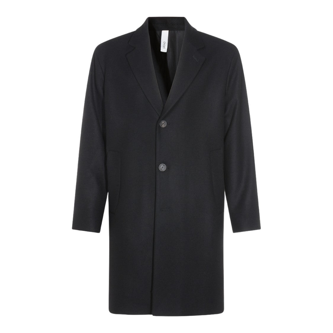 Hevo Classic Black Overcoat With Notched Lapel