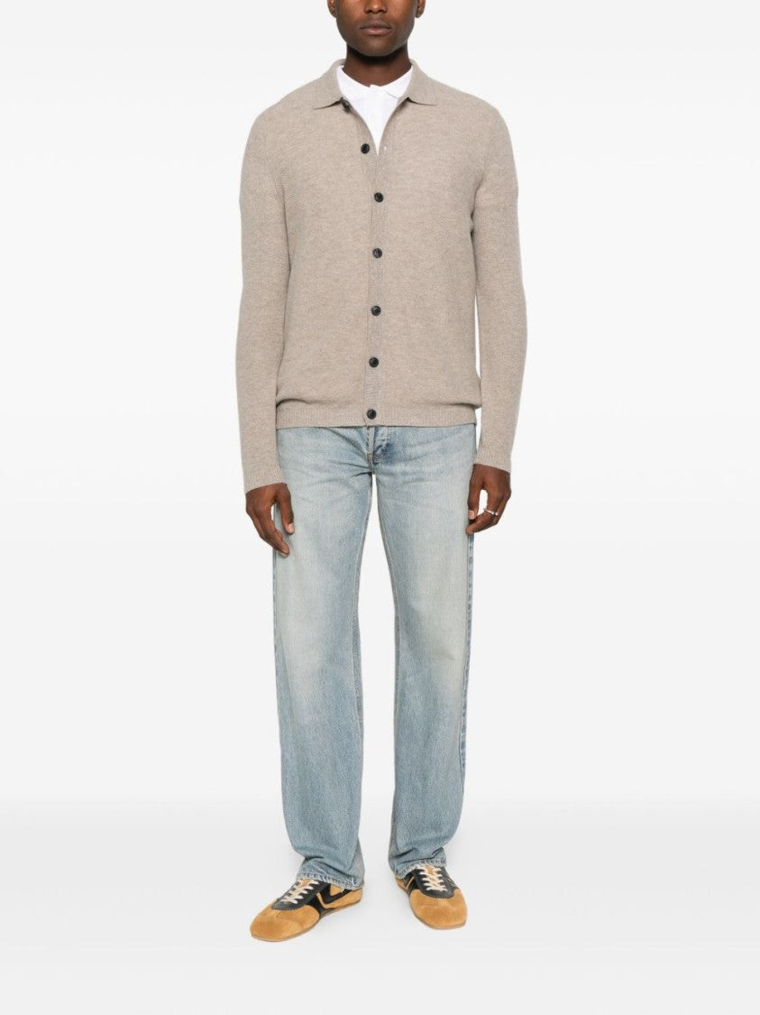 Alpha Studio Light Beige Wool-Cashmere Blend Cardigan