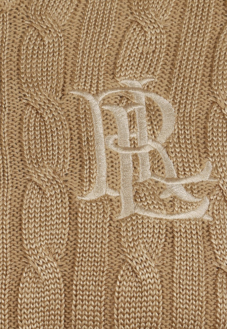 Lauren Cable-Knit Cotton Button-Placket Sweater