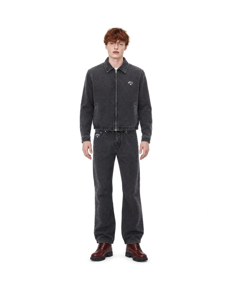 Arte Antwerp Black Wide-Leg Five-Pocket Denim Jeans