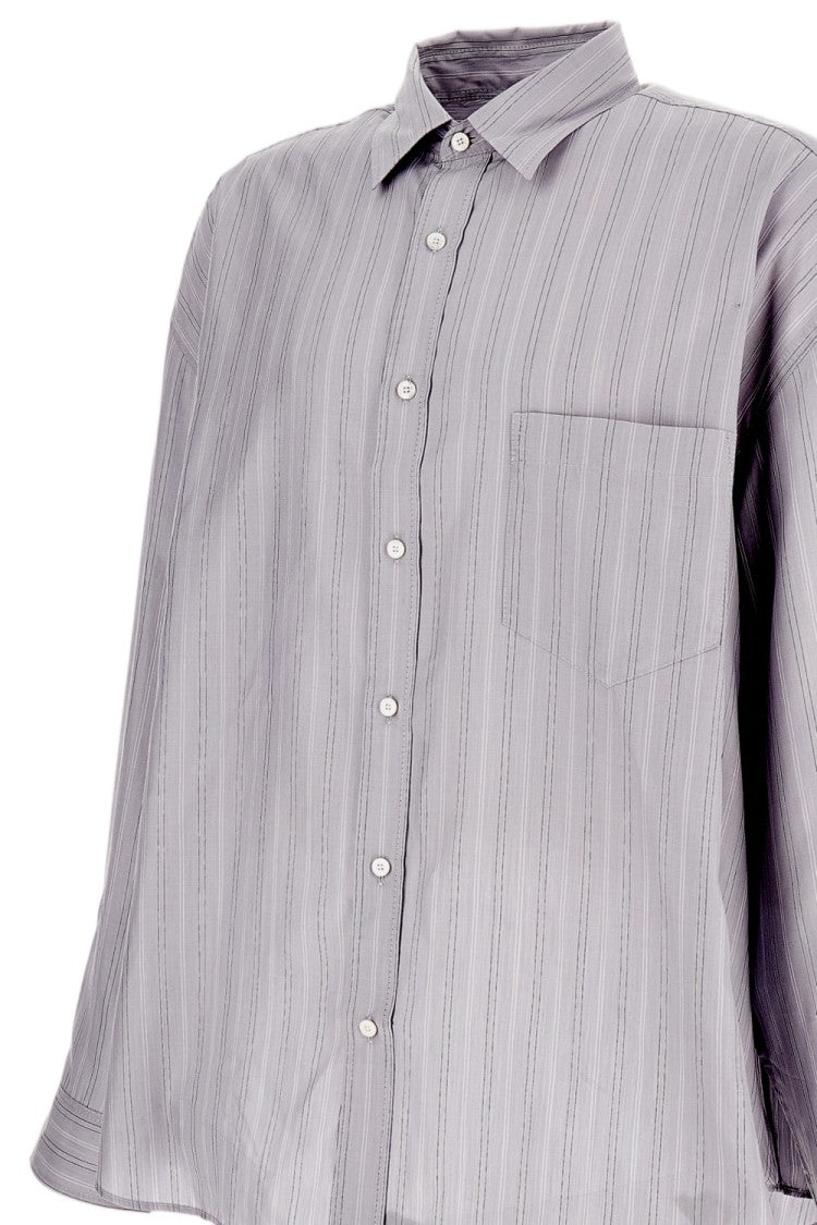 Acne Studios Seasonal Striped Cotton Poplin Shirt With Relaxed Fit