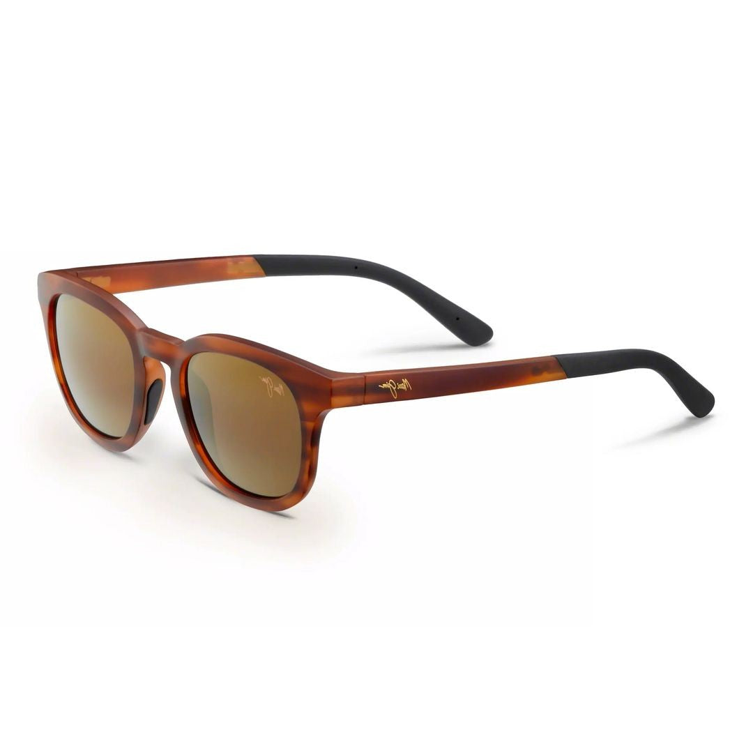 Maui Jim Koko Head Tortoiseshell Rectangular Frame Sunglasses With Contrast Tips