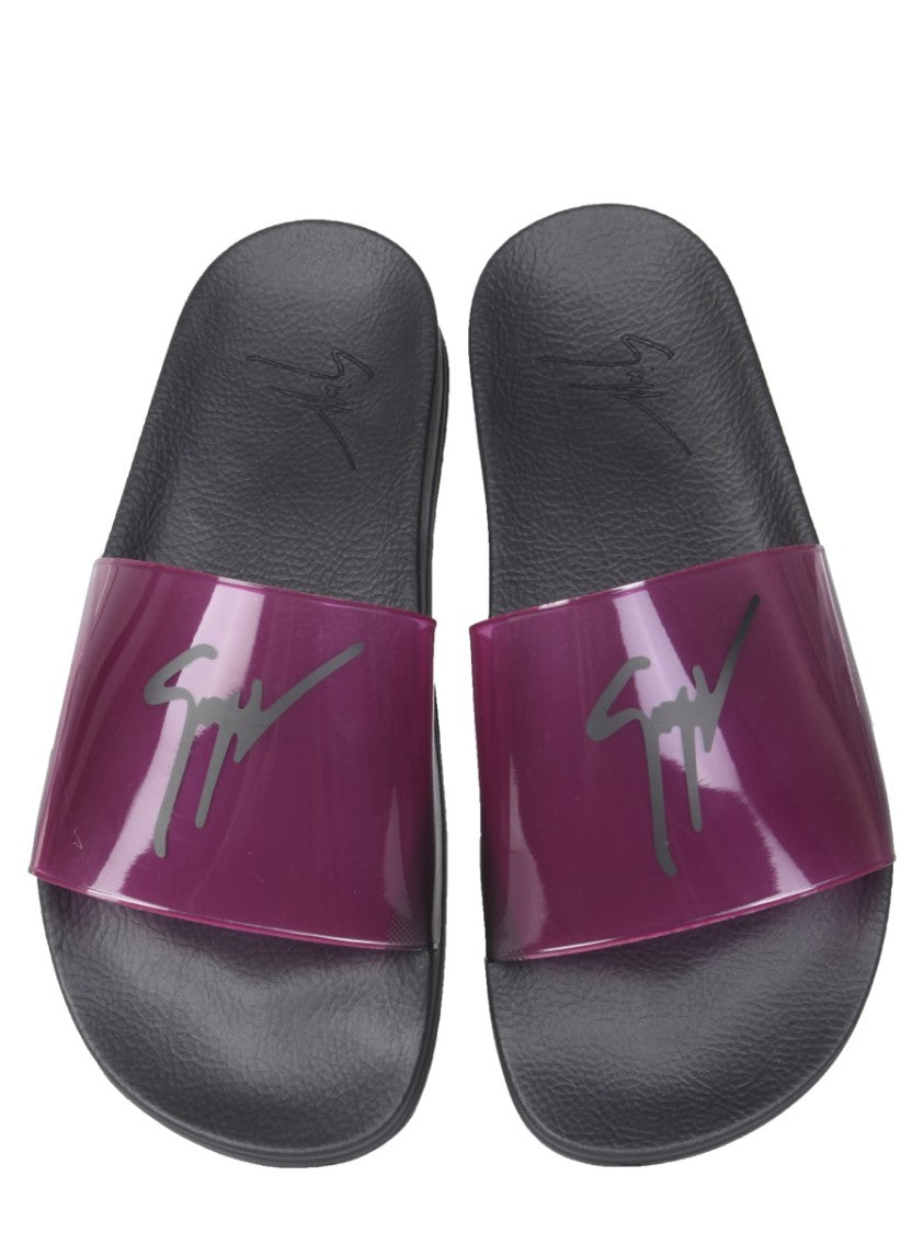 Giuseppe Zanotti Transparent Purple Polyvinyl Chloride Slide Sandals