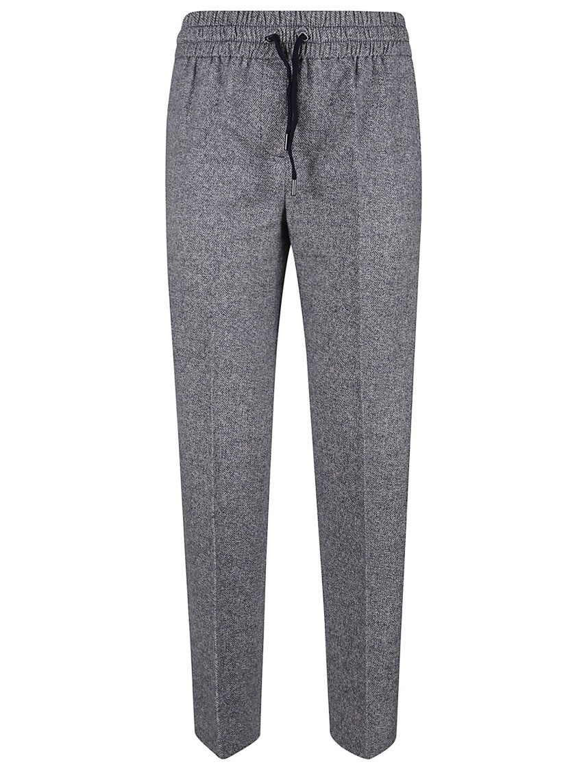 Circolo 1901 Herringbone Pattern Trousers With Elastic Waist And Drawstring