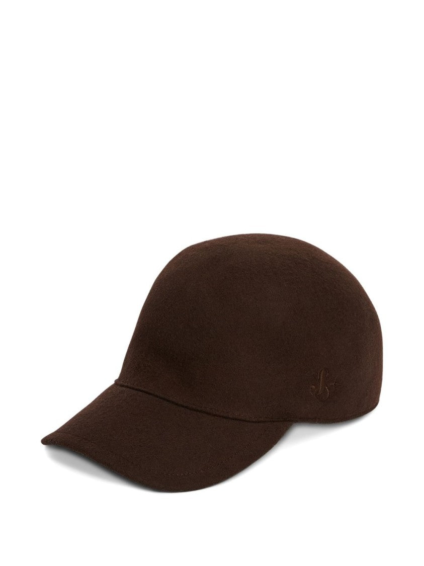Jil Sander Structured Brown Wool Hat