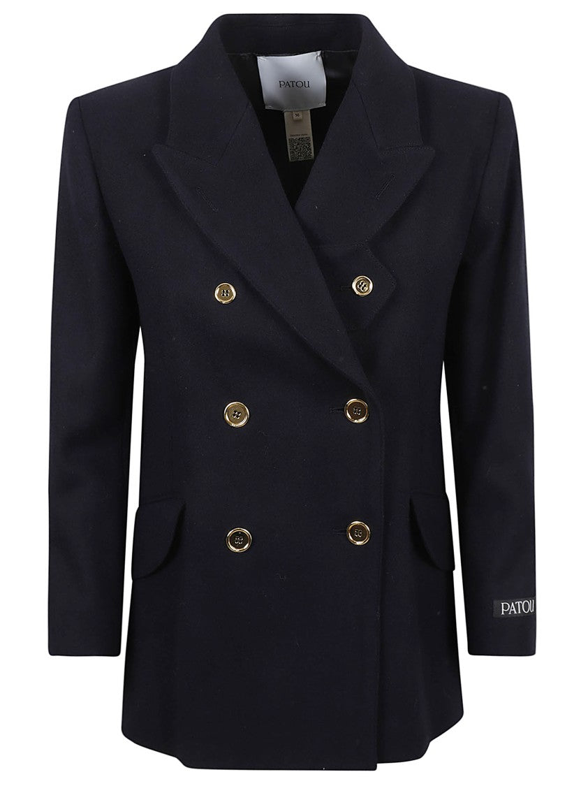 Patou Double-Breasted Tailored Jacket With Gold-Tone Buttons