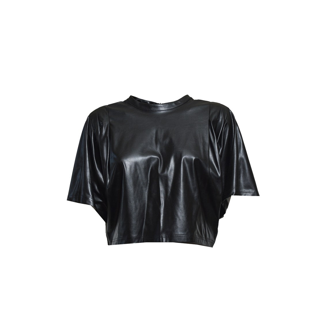 Isabel Marant Étoile Black Faux Leather Brooky Cropped Top