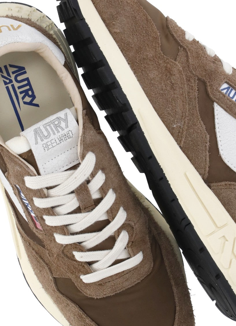 Autry Brown Suede Contrast Heel Sneakers