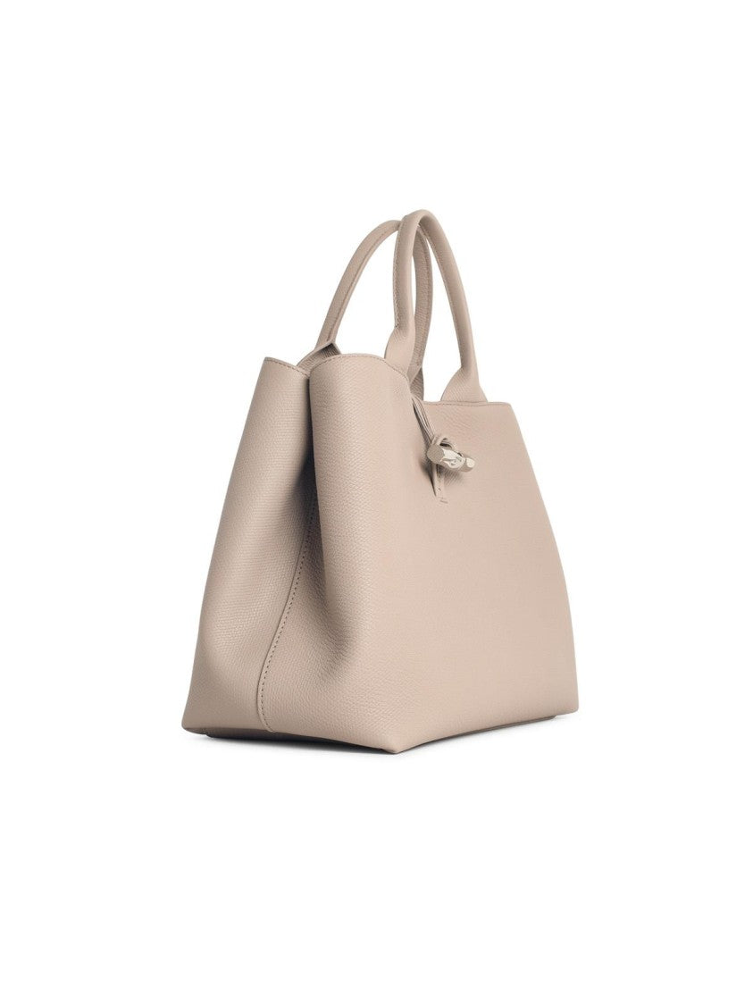Longchamp Bag With 'L Le Roseau' Handle In Clay Leather