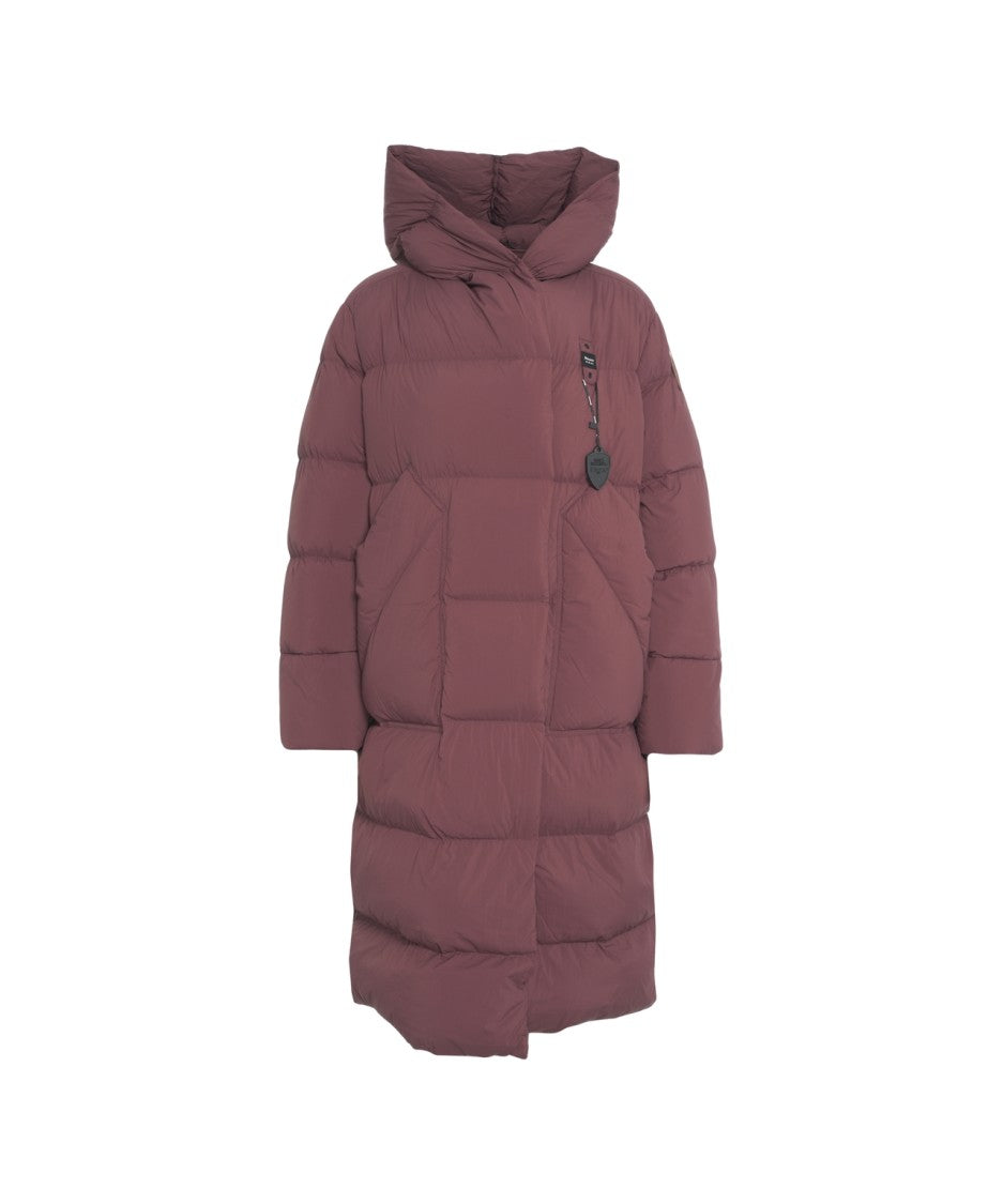 Blauer Long Quilted Puffer Coat With Cozy Hood And Maxi Length