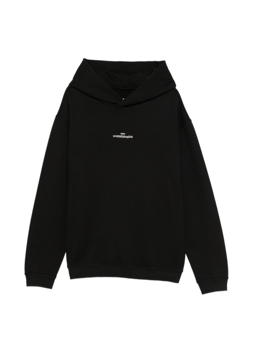 Maison Margiela Black Upside-Down Logo Hoodie