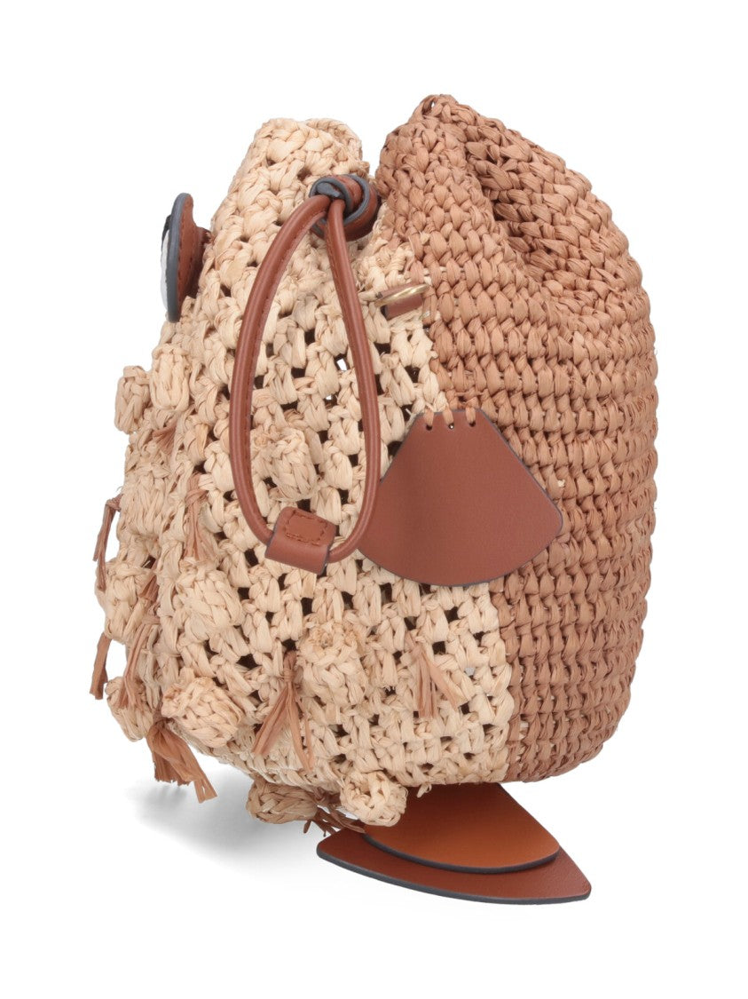 Anya Hindmarch Mini "Eyes" Crossbody Bag – Beige