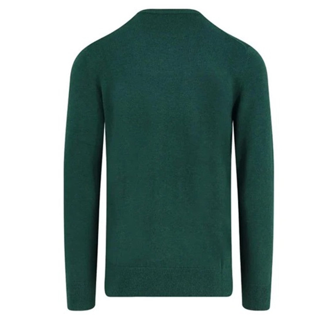 Mc2 Saint Barth Green Crewneck Sweater With Front Lettering