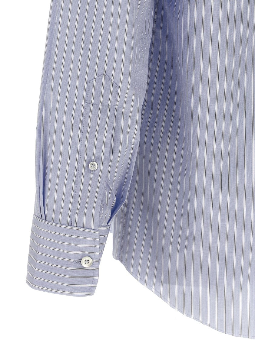 Maison Margiela Striped Cotton Poplin Shirt With Chest Pocket