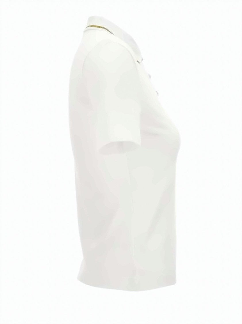 Versace Short-Sleeved Polo Shirt With Gold Trim