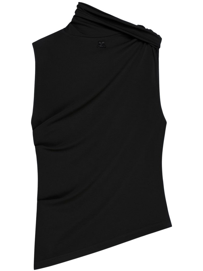 Courrèges Sleeveless Asymmetric Neck Top