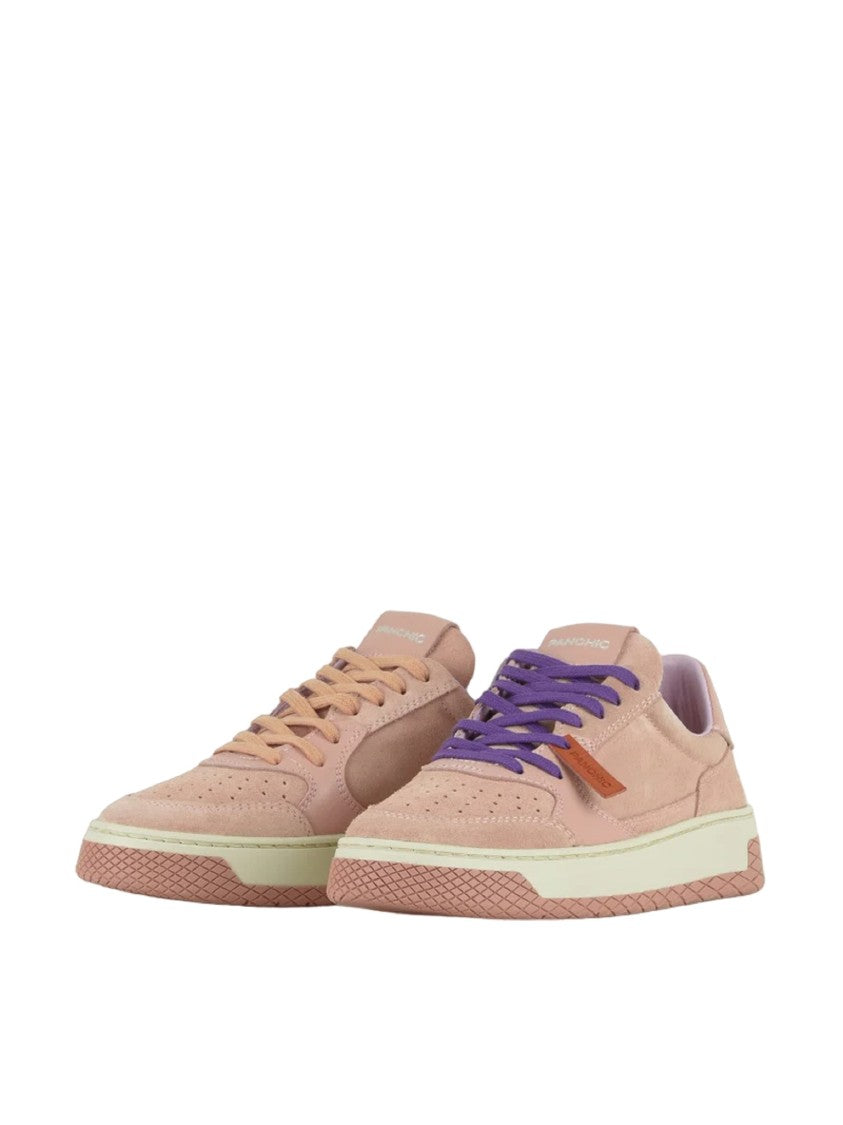 Panchic Powder Pink Suede Upper With Tone-On-Tone Sneakers