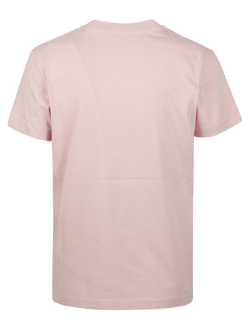 Moncler Light Pink Embroidered Cotton T-Shirt