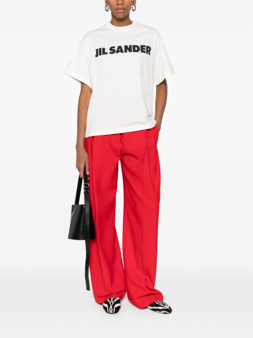 Jil Sander White Crew Neck Cotton T-Shirt