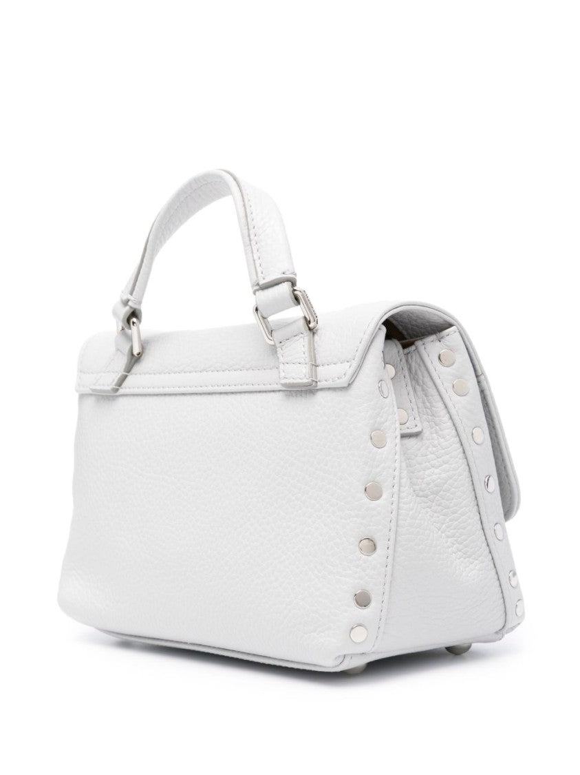 Zanellato Light Grey Pebbled Calf Leather Shoulder Bag