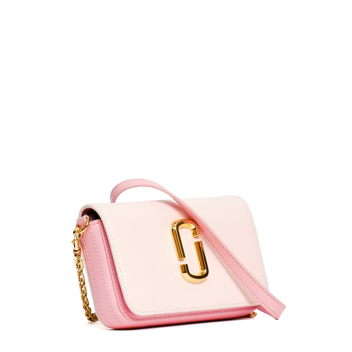 Marc Jacobs Saffiano Leather Crossbody Wallet With Gold-Tone Logo