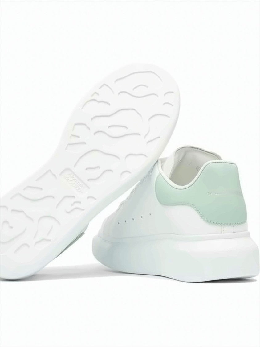 Alexander Mcqueen Minimalist White Leather Sneakers With Sole