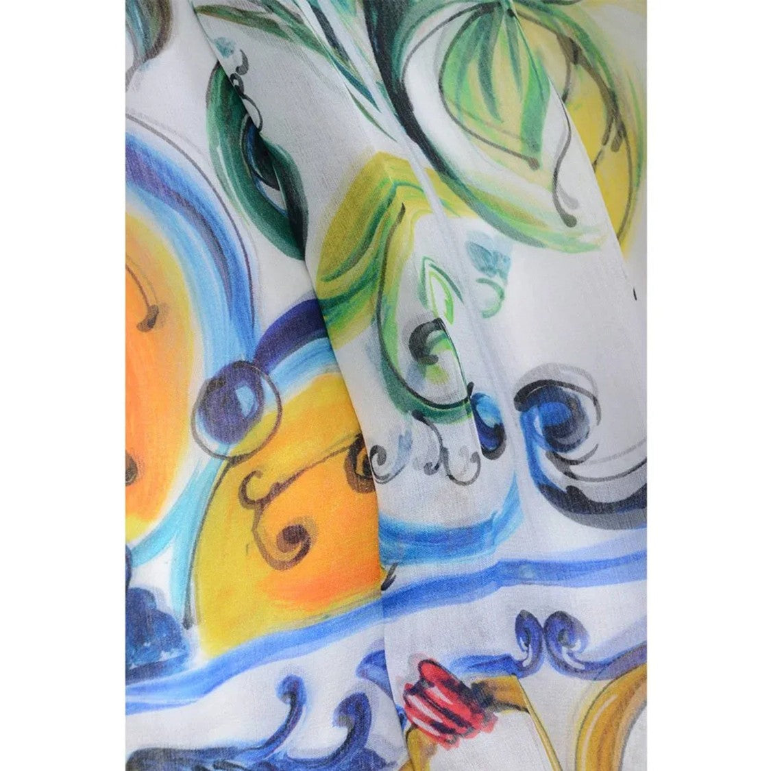 Dolce & Gabbana Silk Maiolica Dress With Intricate Floral Print