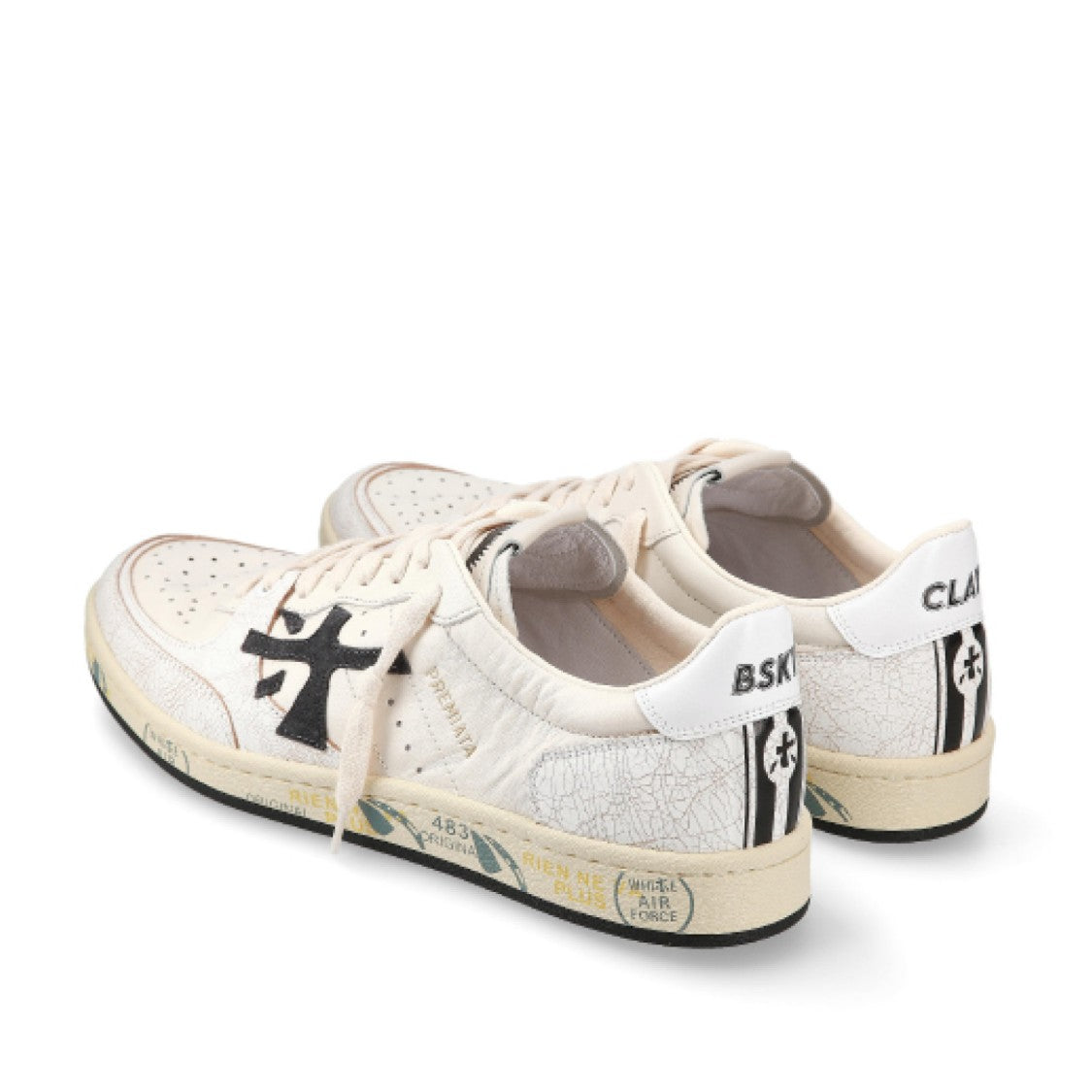 Premiata White Leather Baskt Clay Sneakers