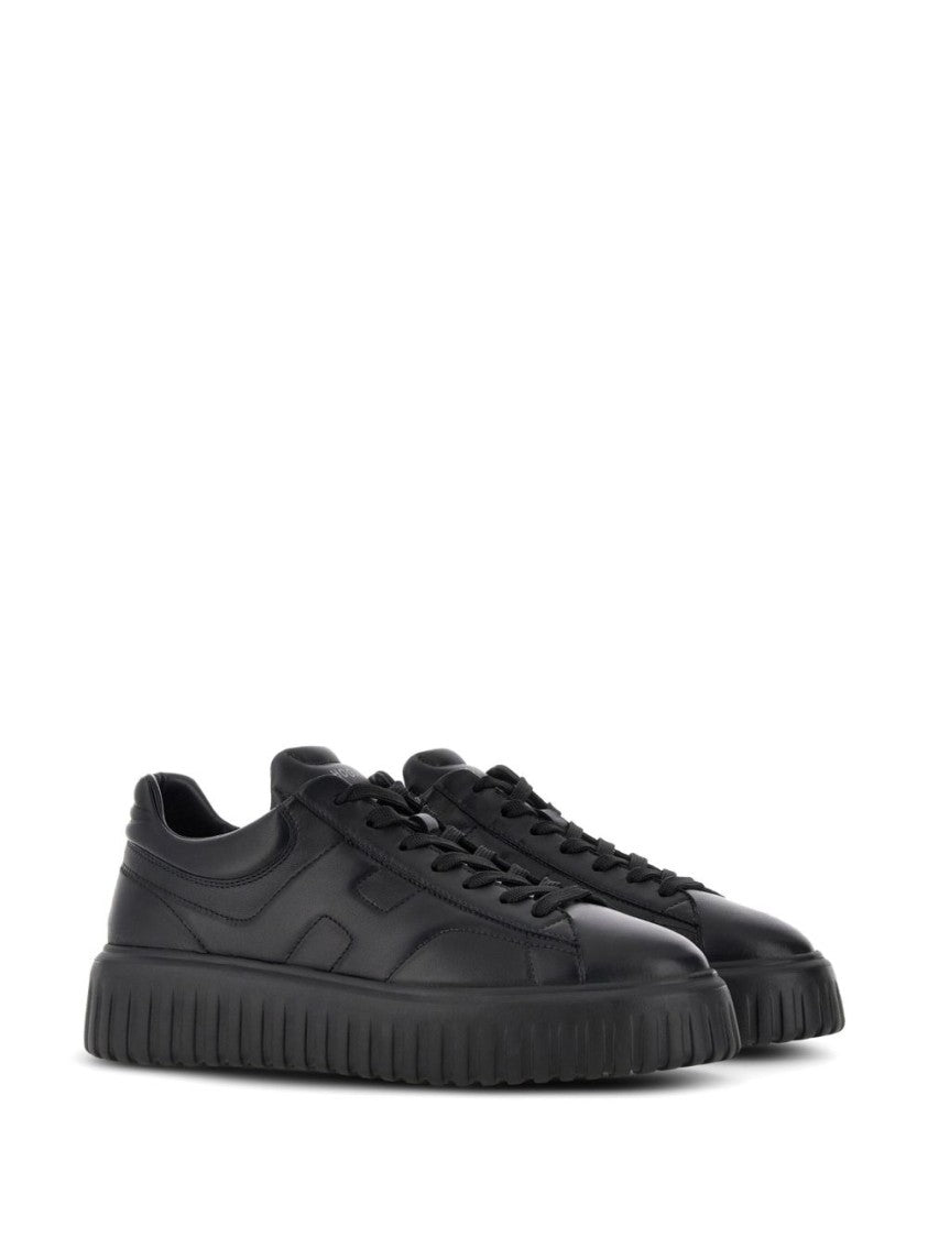 Hogan Monochromatic Low-Top Sneakers With Ridged Rubber Sole