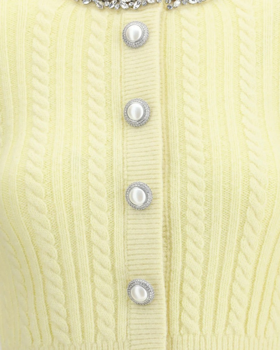 Self-Portrait Yellow Alpaca Cardigan