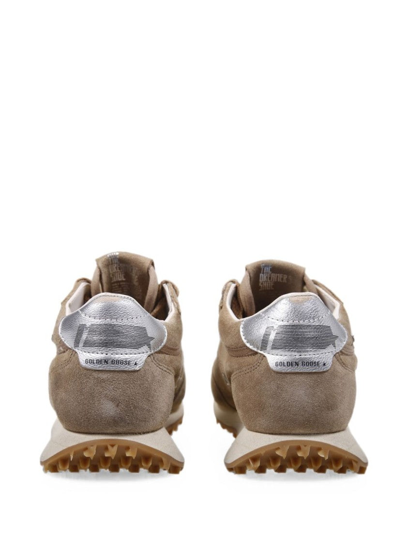 Golden Goose Taupe Suede Star Lightning Bolt Sneakers