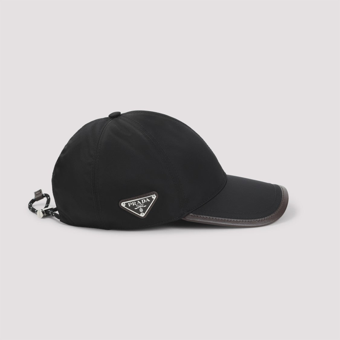Prada Classic Six-Panel Polyamide Cap With Metal Logo